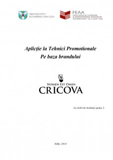 Aplicație tehnici promoționale Cricova - Pagina 1