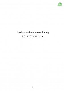 Analiza mediului de marketing SC Biofarm SA - Pagina 1
