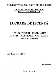 Reconstrucția ecologică a ariei naturale protejate Balta Comana - Pagina 1