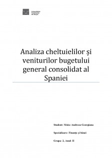 Analiza cheltuielilor și veniturilor bugetului general consolidat al Spaniei - Pagina 1