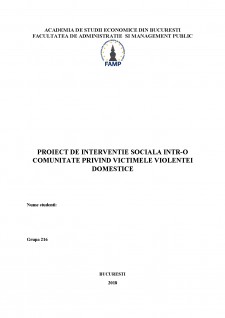 Proiect de intervenție socială într-o comunitate privind victimele violenței domestice - Pagina 1