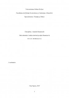 Analiza structurii poziției financiare la S.N.G.N. ROMGAZ SA - Pagina 1