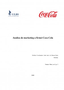 Analiza de marketing a firmei Coca Cola - Pagina 1