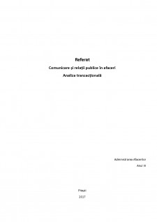 Comunicare și relații publice în afaceri - Analiza tranzacțională - Pagina 1