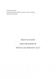 Raport de cercetare asupra fenomenului de protecție perceptuală - Pagina 1