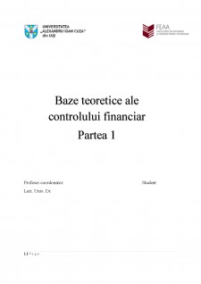 Baze teoretice ale controlului financiar - Pagina 1