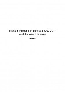 Inflația în România în perioada 2007-2017 - evoluție, cauze și forme - Pagina 1