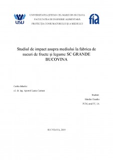Studiul de impact asupra mediului la fabrica de sucuri de fructe și legume SC Grande Bucovina - Pagina 1