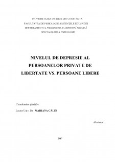 Nivelul de depresie al persoanelor private de libertate vs. persoane libere - Pagina 2