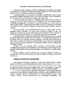 Istoria Constituțională a României - Pagina 1