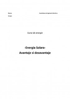 Surse de energie - Energia Solară - Pagina 1