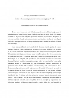 Conspect Etică - Reconsidering approaches to moral reasoning - Pagina 1