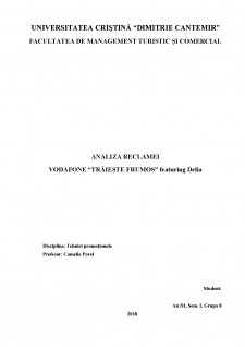Analiza reclamei Vodafone - Trăiește frumos featuring Delia - Pagina 1