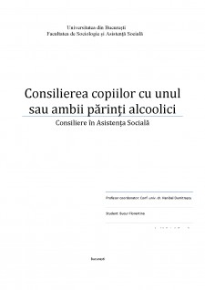 Consilierea copiilor cu unul sau ambii părinți alcoolici - Pagina 1
