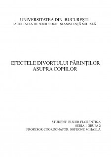 Efectele divorțului părinților asupra copiilor - Pagina 1