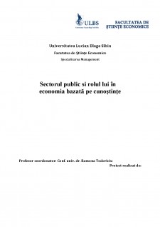 Sectorul public și rolul lui în economia bazată pe cunoștințe - Pagina 1