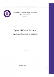 Opera lui Cesare Beccaria - Despre infracțiuni și pedepse - Pagina 1