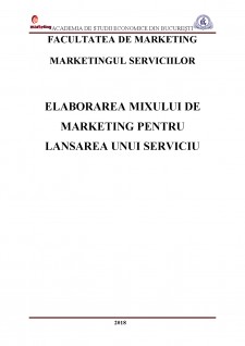 Elaborarea mixului de marketing pentru lansarea unui serviciu - Pagina 1