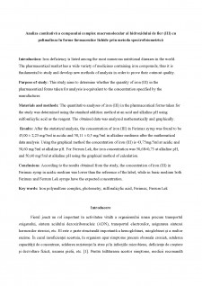 Articol analiza cantitativă a ferului III în forme lichide - Pagina 1