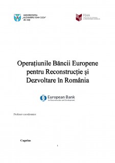 Operațiunile BERD în România - Pagina 1
