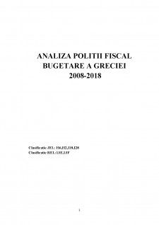 Analiza poliții fiscal bugetare a Greciei 2008-2018 - Pagina 1