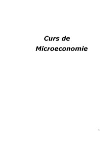 Teoria Economica - Curs de Microeconomie - Pagina 1