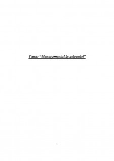 Managementul în asigurări - Pagina 1