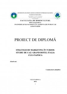 Strategii de marketing în turism - studiu de caz Grand Hotel Italia Cluj-Napoca - Pagina 1