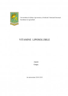 Vitamine liposolubile - Pagina 1