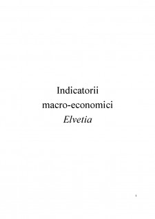 Indicatorii macro-economici - Elveția - Pagina 1