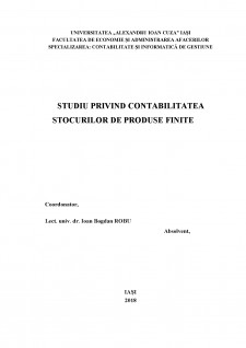 Studiu privind contabilitatea stocurilor de produse finite - Pagina 1