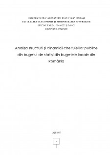Analiza structurii și dinamicii cheltuielilor publice din bugetul de stat și din bugetele locale din România - Pagina 1