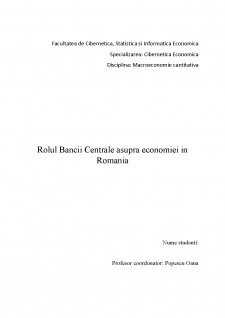 Rolul Băncii Centrale asupra economiei în România - Pagina 1