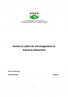 Enzime și culturi de microorganisme în industria alimentară - Pagina 1