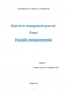 Funcțiile managementului - Pagina 1