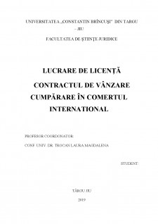 Contractul de vânzare cumpărare în comertul international - Pagina 1