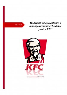 Modalități de eficientizare a managementului achizițiilor pentru KFC - Pagina 1