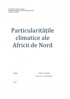 Particularitățile climatice ale Africii de Nord - Pagina 1