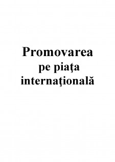 Promovarea pe piața internațională - Pagina 1