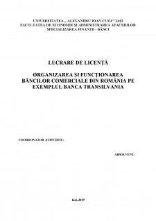 Organizarea și funcționarea băncilor comerciale din România pe exemplul Băncii Transilvania - Pagina 1