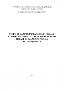 Studii de caz privind paradisuri fiscale - exemple privind utilizarea paradisurilor fiscale în evaziunea fiscală internațională - Pagina 1