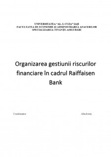 Organizarea gestiunii riscurilor financiare în cadrul Raiffaisen Bank - Pagina 1