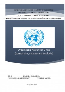 Organizația Națiunilor Unite (constituire, structură și evoluție) - Pagina 1