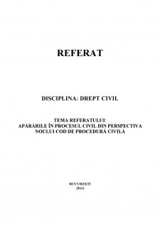 Apărările în procesul civil din perspectiva noului cod de procedură civilă - Pagina 1