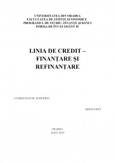 Linia de credit, finanțare și refinanțare - Pagina 1