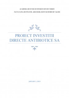 Proiect investiții directe Antibiotice SA - Pagina 1