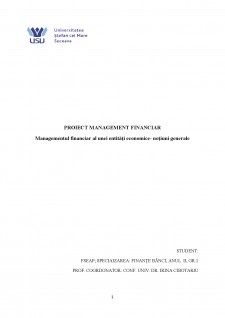 Managementul financiar al unei entități economice - noțiuni generale - Pagina 1