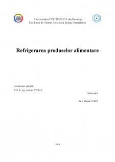 Refrigerarea produselor alimentare - Pagina 1