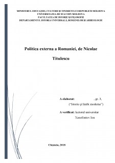 Politica externă a României, de Nicolae Titulescu - Pagina 1