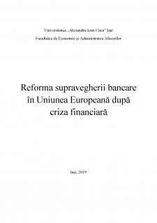 Reforma supravegherii bancare în Uniunea Europeană după criza financiară - Pagina 1